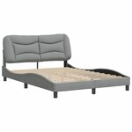 vidaXL Cadre de lit sans matelas Hvar gris clair 140x190 cm tissu