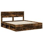 vidaXL Cadre de lit Chêne fumé 180 x 200 cm Bois de pin massif