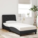 vidaXL Lit avec matelas noir 80x200 cm velours