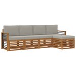 vidaXL Ensemble de canapés d'extérieur 5 Pièces Gris Naturel et Clair