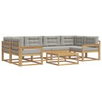 vidaXL Ensemble de canapés d'extérieur 5 pc Blanc et gris clair
