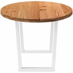 vidaXL Table à manger marron clair bois de chêne massif ovale