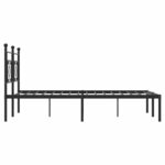 vidaXL Cadre de lit métal sans matelas avec tête de lit noir 150x200cm