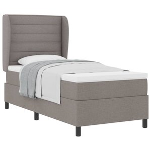 vidaXL Lit à ressorts avec matelas Taupe 100 x 200 cm tissu
