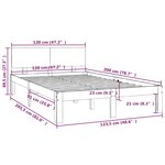 vidaXL Cadre de lit Blanc Bois de pin massif 120x200 cm