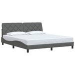 vidaXL Cadre de lit sans matelas gris foncé 180x200 cm tissu