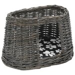 vidaXL Jeu de panier pour chats 3 Pièces avec coussins Gris 47x34x60 cm