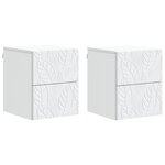 vidaXL Cabinet de chevet mural 2 Pièces Blanc 34 5 x 33 x 40 cm