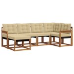 vidaXL Ensemble de canapés d'extérieur 6 Pièces Naturel et Beige