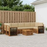 vidaXL Ensemble de canapés d'extérieur 8 Pièces Naturel et Beige
