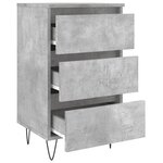 vidaXL Table de chevet gris béton 40x35x69 cm bois d’ingénierie