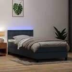 vidaXL Sommier à lattes de lit et matelas et LED gris foncé 80x210 cm velours