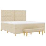 vidaXL Lit à ressorts avec matelas Crème 180 x 200 cm tissu