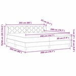 Lit Box Spring vidaXL avec Matelas Gris Foncé 200x200 cm Velours