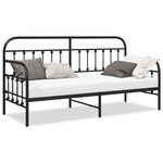 vidaXL Cadre de Lit Black Daybed 80x200 cm Acier