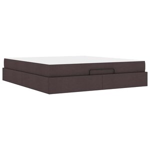 vidaXL Cadre de lit avec stockage Marron foncé 180 x 200 cm tissu
