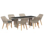 vidaXL Ensemble de repas extérieur 7 Pièces Gris clair