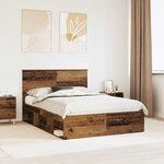 vidaXL Cadre de lit Bois ancien 150 x 200 cm Bois de pin massif