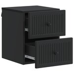 vidaXL Cabinet de chevet mural 2 Pièces Noir 33 x 34 5 x 40 cm