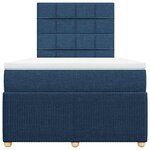 vidaXL Sommier à lattes de lit avec matelas bleu 120x190 cm tissu