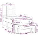 vidaXL Sommier à lattes de lit et matelas Gris clair 90x200 cm Velours