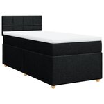 vidaXL Sommier à lattes de lit avec matelas noir simple tissu