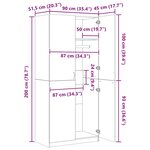 vidaXL Garde-robe Chêne sonoma 90x52x200 cm Bois d’ingénierie