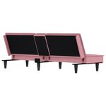 vidaXL Canapé-lit avec porte-gobelets rose velours