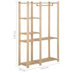 vidaXL Porte-manteau 110x38x170 cm Bois de pin massif
