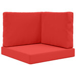 vidaXL Coussin de canapé d'extérieur 3 Pièces Rouge Polyester