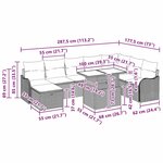 vidaXL Ensemble de Canapé de Jardin 9 Pièces avec Coussins en Rattan Poly Gris Clair