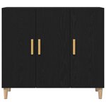 vidaXL Buffet Noir 90 x 34 x 80 cm Bois d'ingénierie