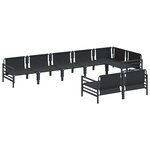 vidaXL Ensemble de canapé de jardin 8 Pièces Anthracite Acier