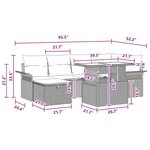 vidaXL Ensemble de canapé de jardin avec coussin 7 Pièces Gris Poly rotin