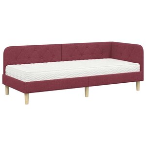 vidaXL Cadre de lit d'angle Bordeaux 80 x 200 cm tissu
