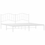 vidaXL Cadre de lit métal avec tête de lit blanc 200x200 cm