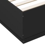 vidaXL Cadre de lit noir 150x200 cm bois d'ingénierie