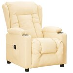 vidaXL Fauteuil inclinable électrique Crème Similicuir