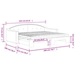 vidaXL Lit de jour avec gigogne et matelas taupe 90x200 cm tissu