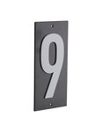THIRARD - Plaque de signalisation 9  marquage blanc sur fond noir  panneau ABS à visser  56x120mm