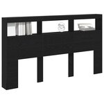 vidaXL Armoire tête de lit avec LED chêne noir 180x17x102 cm