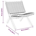 vidaXL Chaise de relaxation rotin kubu naturel et bois d'acajou massif