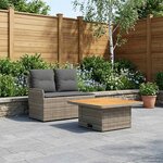 vidaXL Canapé de jardin avec accoudoirs et table relevable 2 Pièce