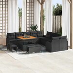 vidaXL Ensemble de canapé de jardin 13 Pièces Noir 100 x 100 x 71 cm