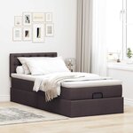 vidaXL Lit ottoman avec matelas marron foncé 100x200 cm tissu