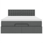 vidaXL Lit ottoman avec matelas gris foncé 140x190 cm tissu