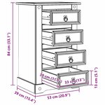 vidaXL Table de chevet avec tiroir Blanc 53 x 39 x 84 cm Pin massif