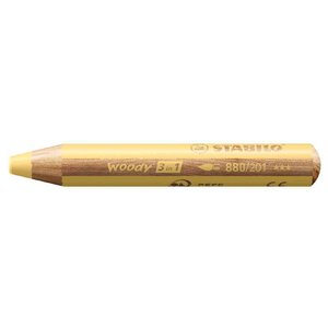 Crayon multi-talents woody 3en1 rond jaune pastel STABILO