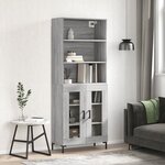 vidaXL Buffet haut Sonoma gris 69 5x34x180 cm Bois d'ingénierie