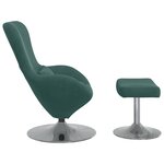 vidaXL Fauteuil Œuf avec Pouf Vert Foncé en Velours